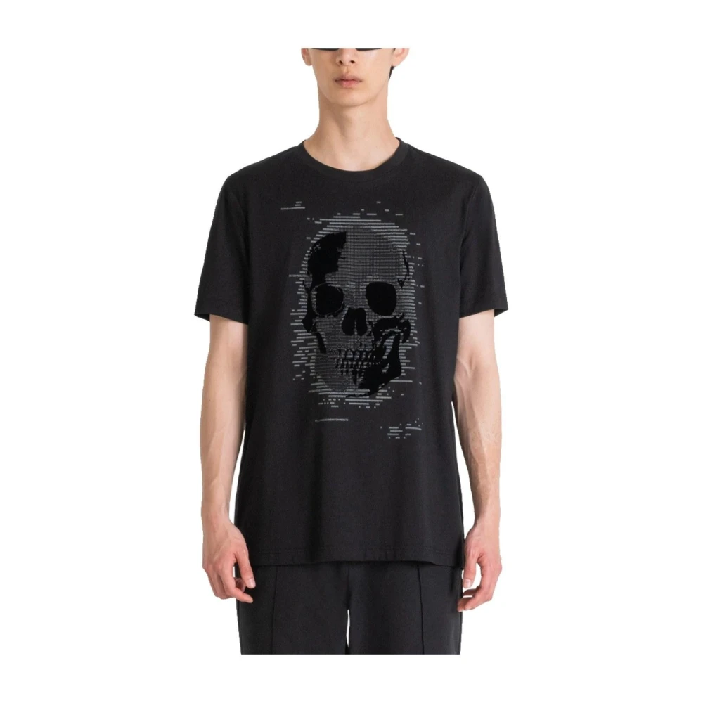 Antony Morato T-shirt met schedelprint van katoen Black Heren