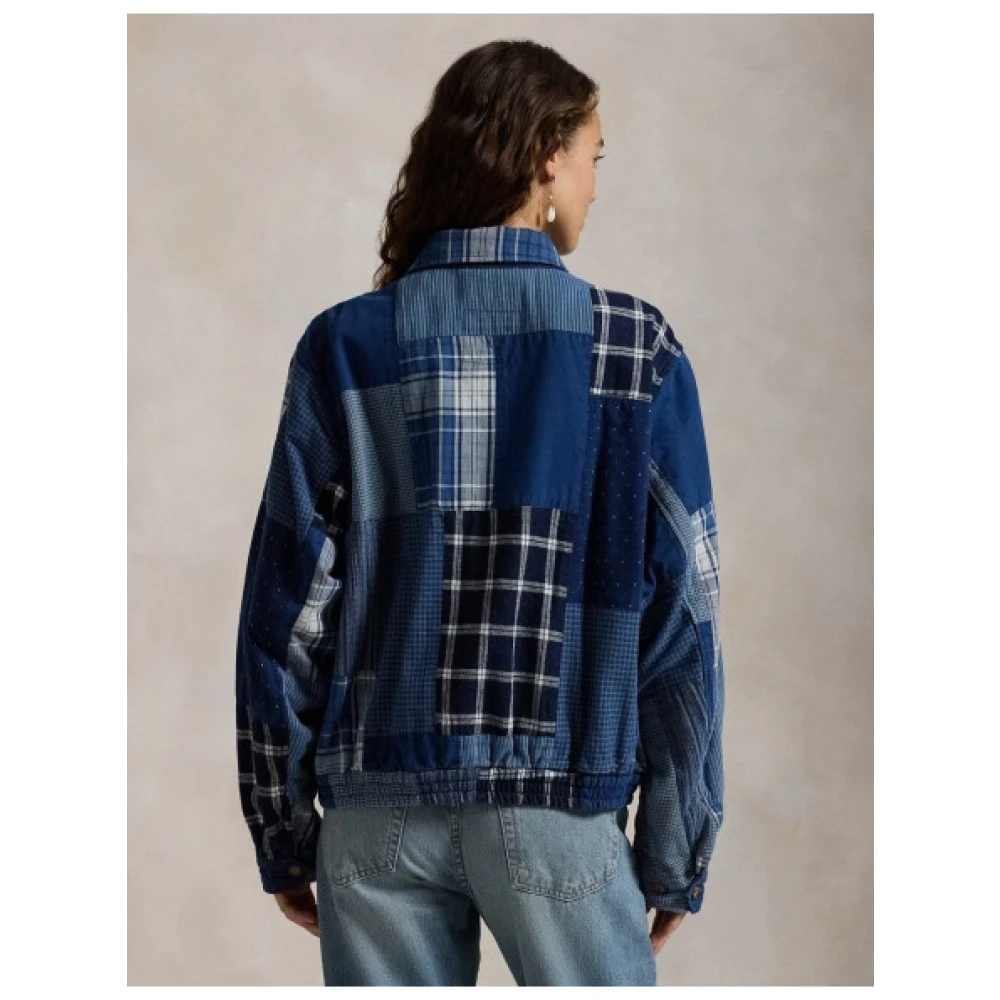 Polo Ralph Lauren Patchwork Katoen en Linnen Windjack Blue Dames