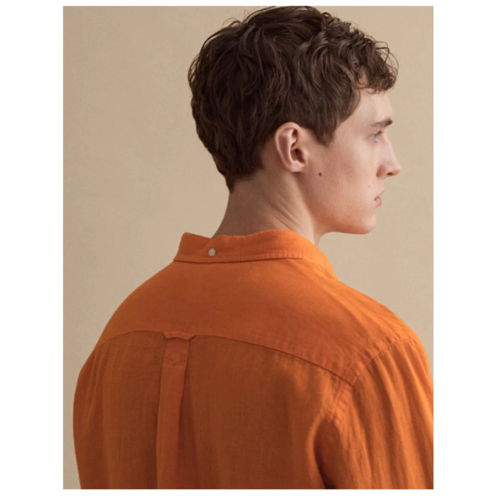 Gant Regular Fit Linnen Overhemd Orange Heren