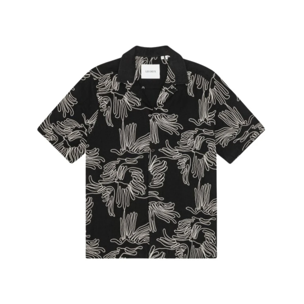 Les Deux Liam Aoe Flower Ss Shirt - Male - Short Sleeve Shirts - Black - S - Shirts