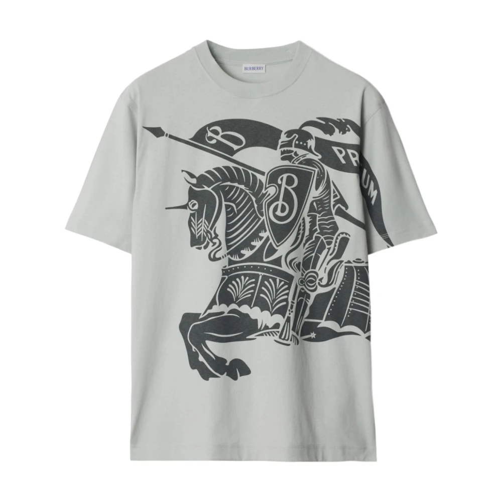 Burberry Grijze T-shirts en Polos met Equestrian Knight Design Gray Heren