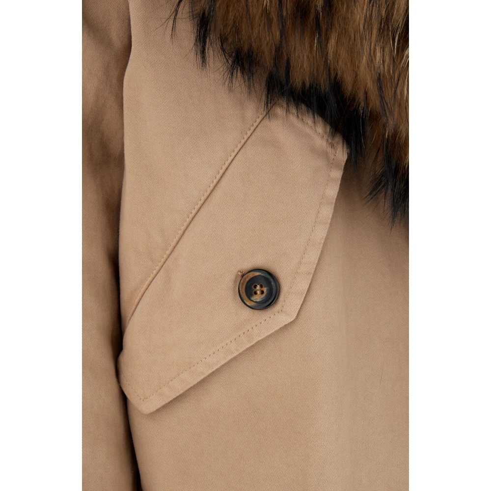 bazar deluxe Stijlvolle Bontjassen voor Vrouwen Beige Dames