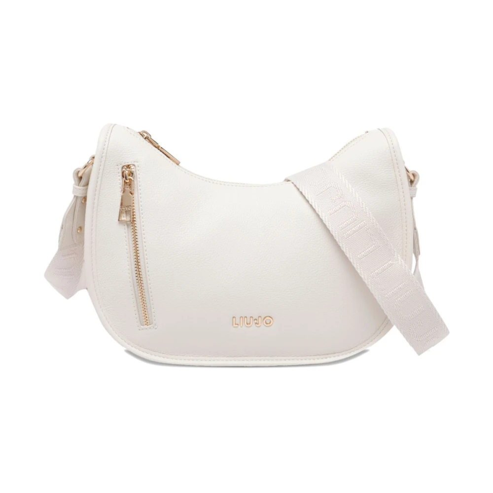 Liu Jo Vrouw Beige Tassen Dames, One Size, Leer, Logo Crossbodytas