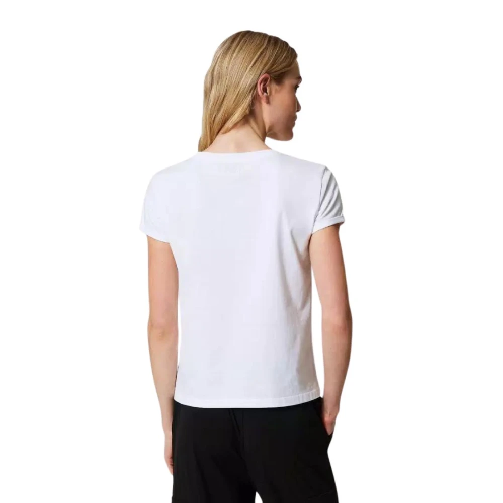 Twinset Geluksklaver Print T-shirt White Dames