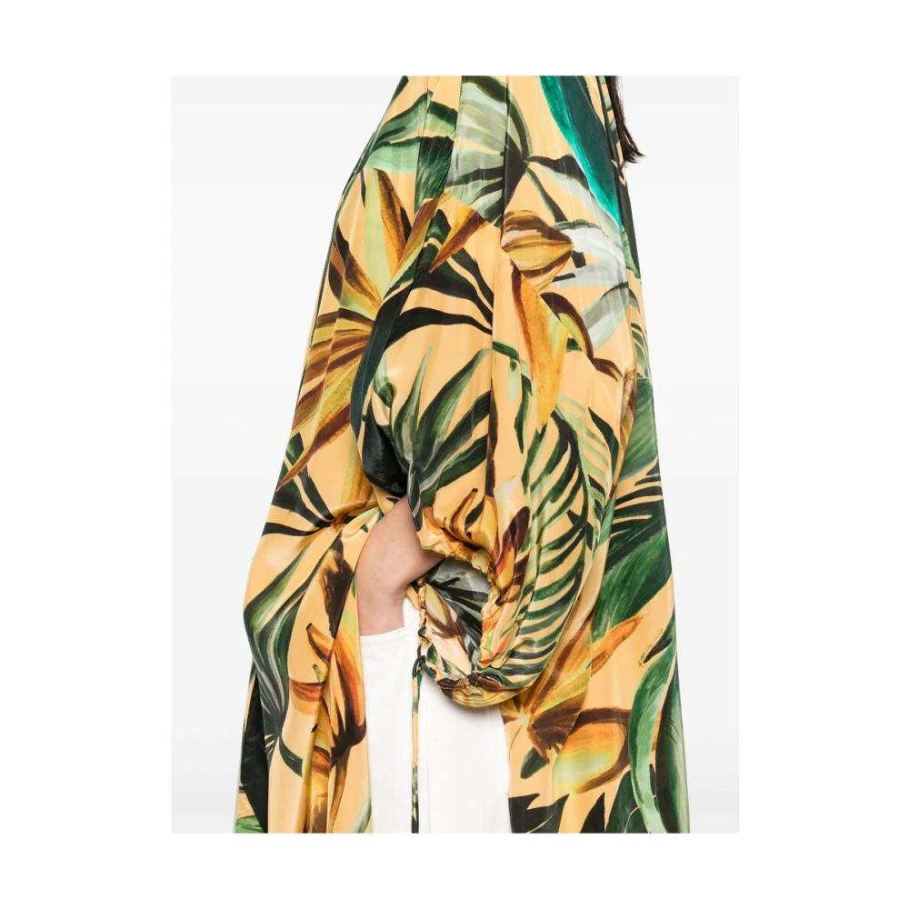 Farm Rio Gele Jurk met Trekkoord en Zijdelingse Splitten Multicolor Dames
