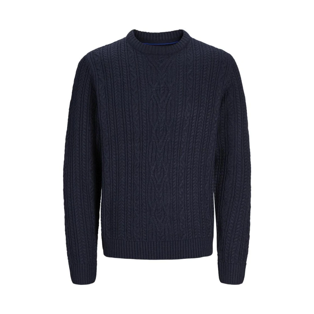 jack & jones Blauwe Kabeltrui Nachtblauw Blue Heren