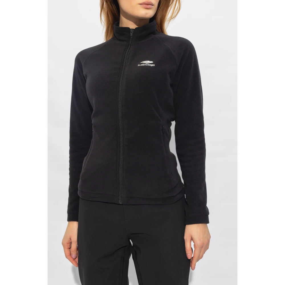 Balenciaga Skiwear collectie fleece sweatshirt Black Dames