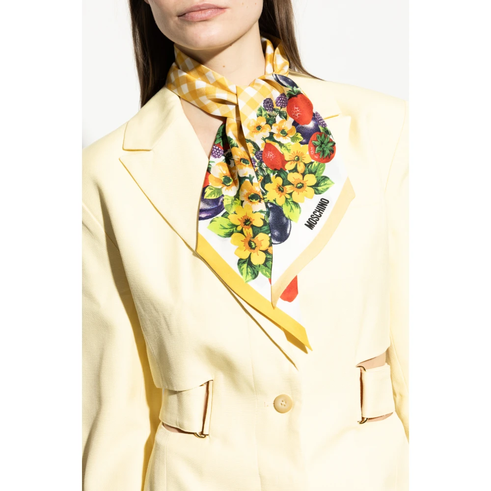 Moschino Zijden sjaal met print Yellow Dames