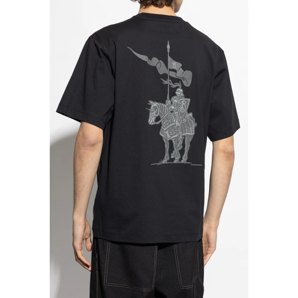 Burberry T-shirt met bedrukt logo Black Heren