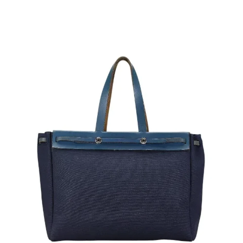 Hermès Vintage Pre-owned Canvas handbags Blue Dames