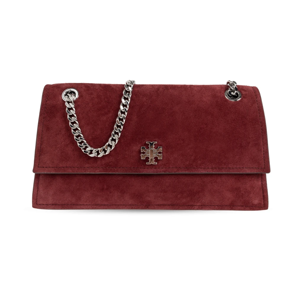 Tory Burch Red Kira Turnlock Suede Shoulder Bag - Female - Shoulder Bags - One Size - Bags