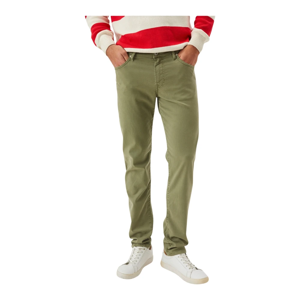 Roy Roger's Mannen Drill Licht Elastische Broek Green Heren