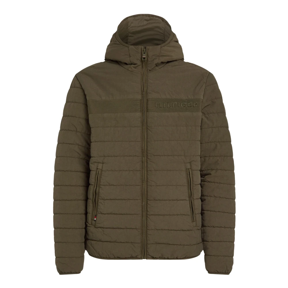 Tommy Hilfiger Men's Green Winter Jackets, Xl, Hooded Jacket