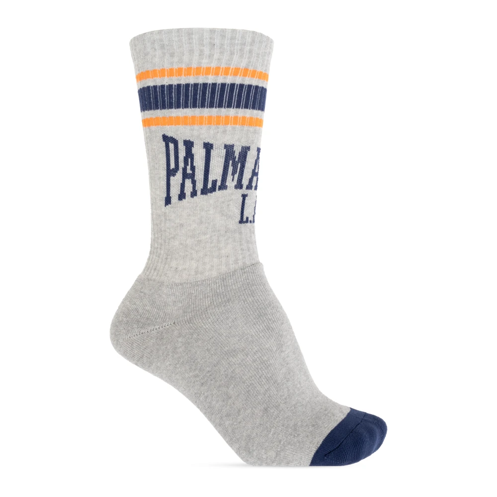 Palm Angels Sokken met logo Gray Heren