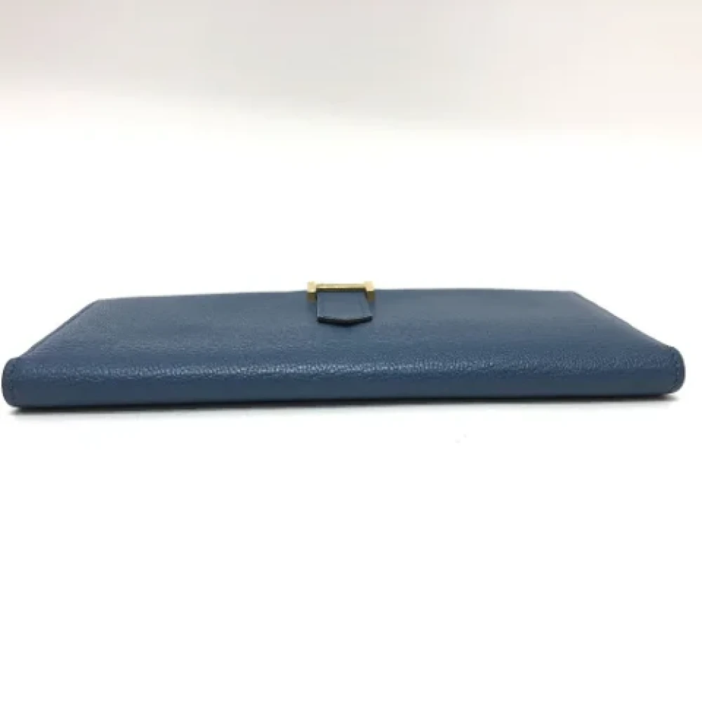 Hermès Vintage Pre-owned Leather wallets Blue Dames