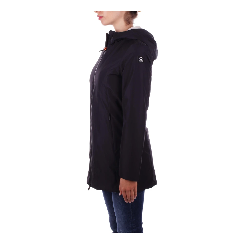 Suns Zwarte Hoodie met Ritssluiting Black Dames