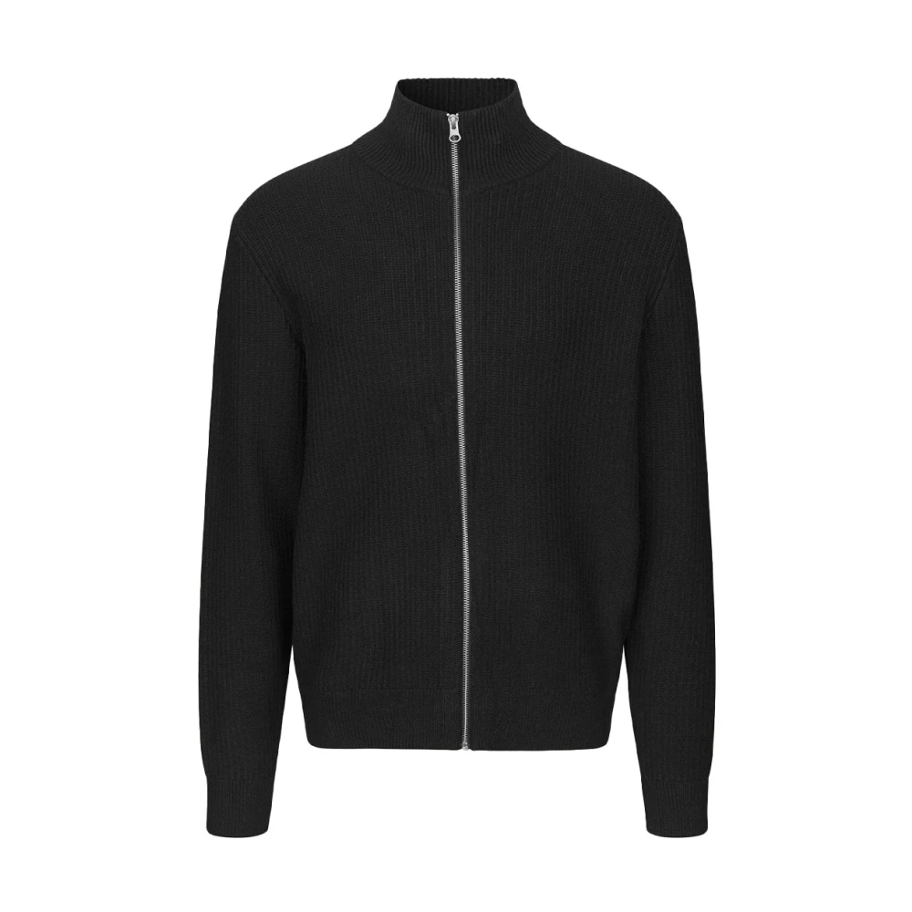 Samsøe Cardigan met rits klassieke stijl materiaal Black Heren