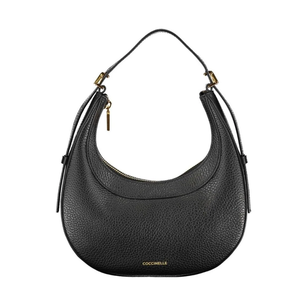 Coccinelle Women's Black Leather Handbag With Adjustable Strap