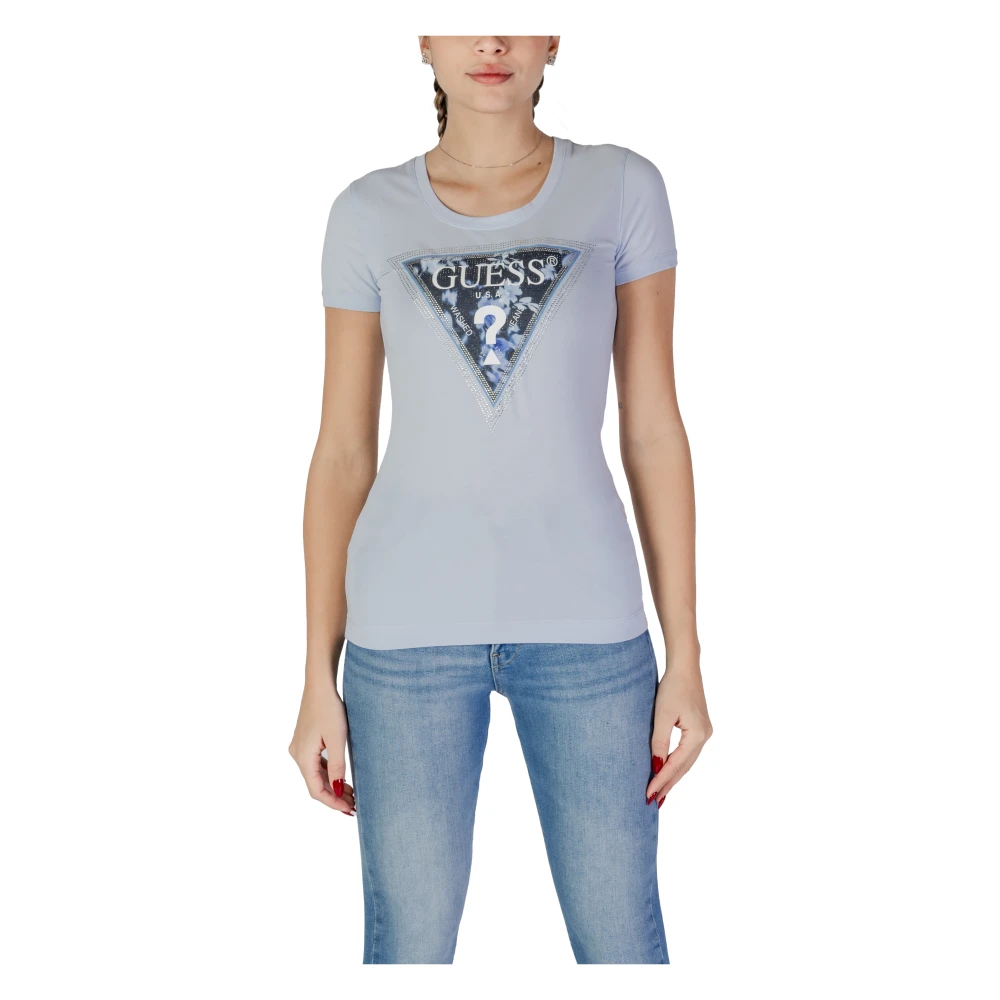 Guess Korte Mouw T-shirt Lente Zomer Collectie Blue Dames