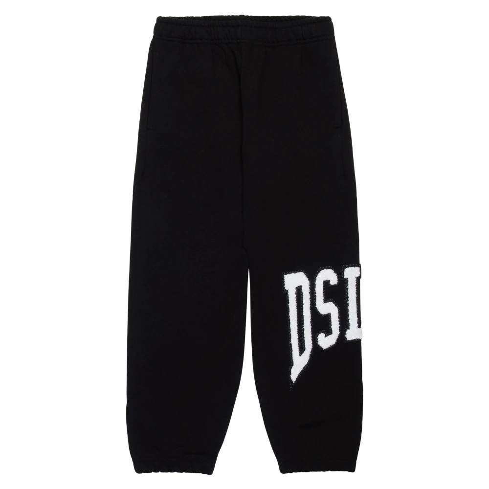Diesel Boys Black Sweatpants, 6 Y, Logo Joggers
