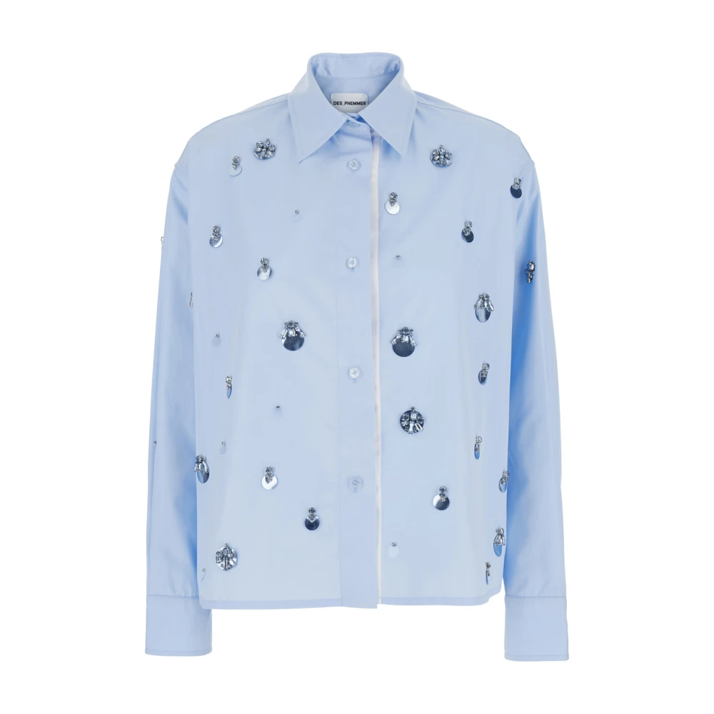 DES Phemmes Blauw Katoenen Overhemd met Klassieke Kraag Blue Dames