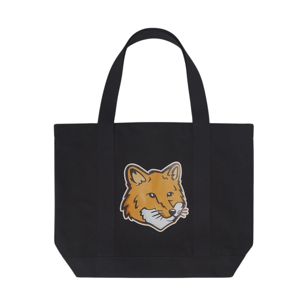 Maison Kitsuné Katoenen Tote Bag voor Mannen Black Heren