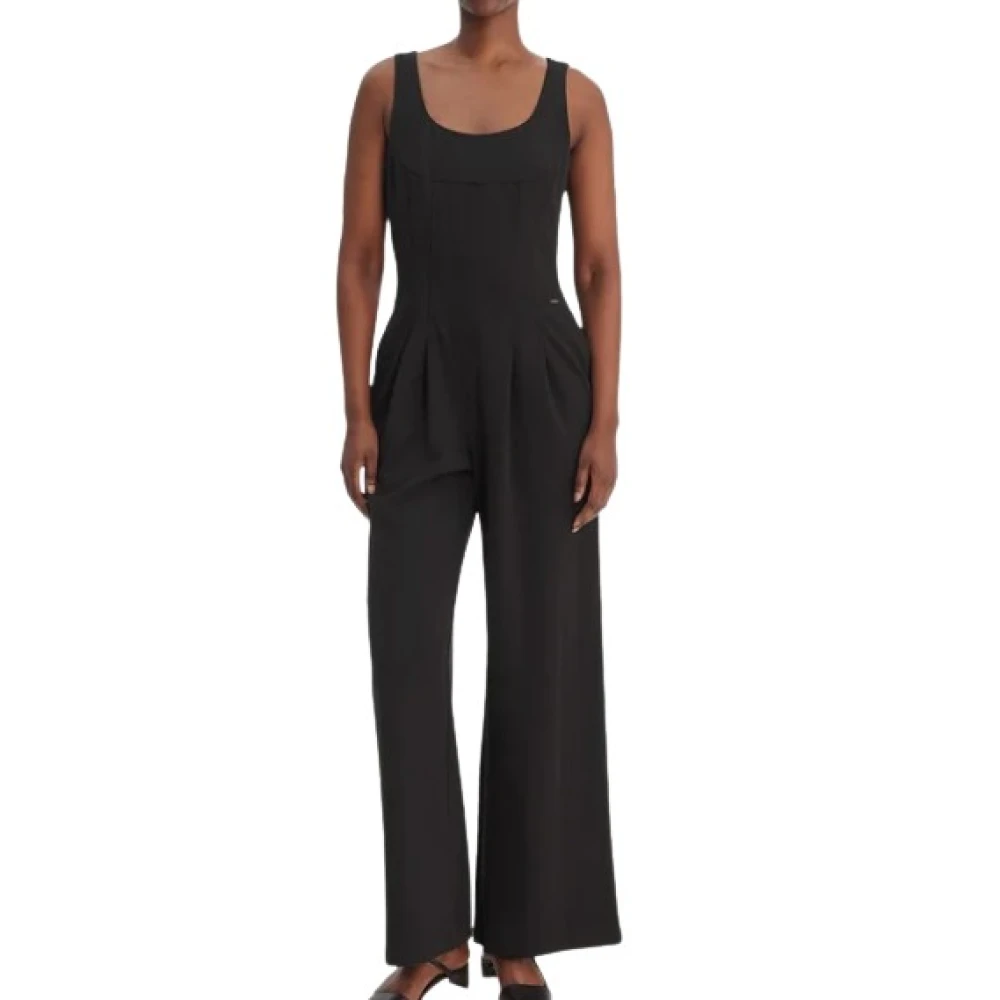 Calvin Klein Black Sleeveless Wide-Leg Jumpsuit - Female - Jumpsuits - Xs - Jumpsuits & Playsuits