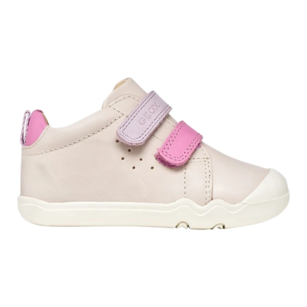 Geox Girls Ivory/Dark Pink Baby Steppie Up Infant Shoes Colour: : Size 7 Kids - Image 2