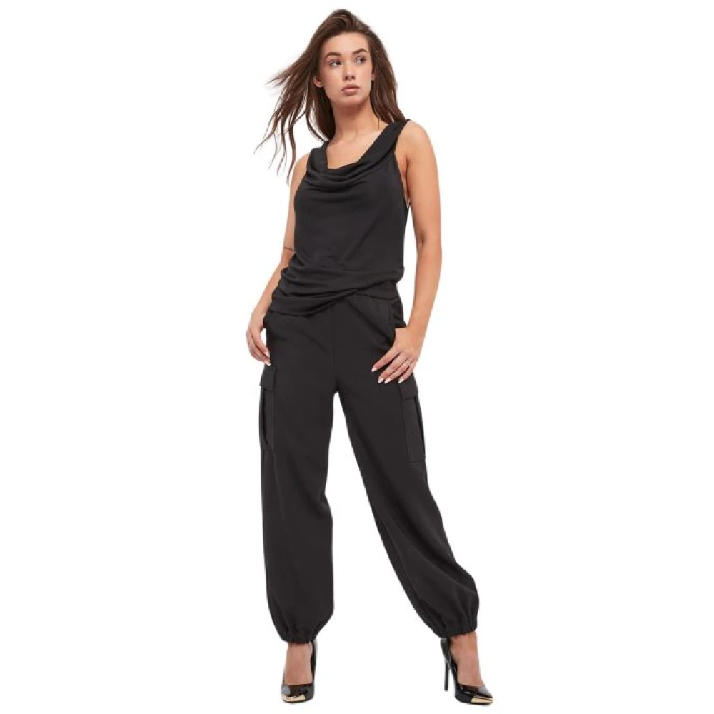 Twinset Zwarte broek met zijstreep Black Dames