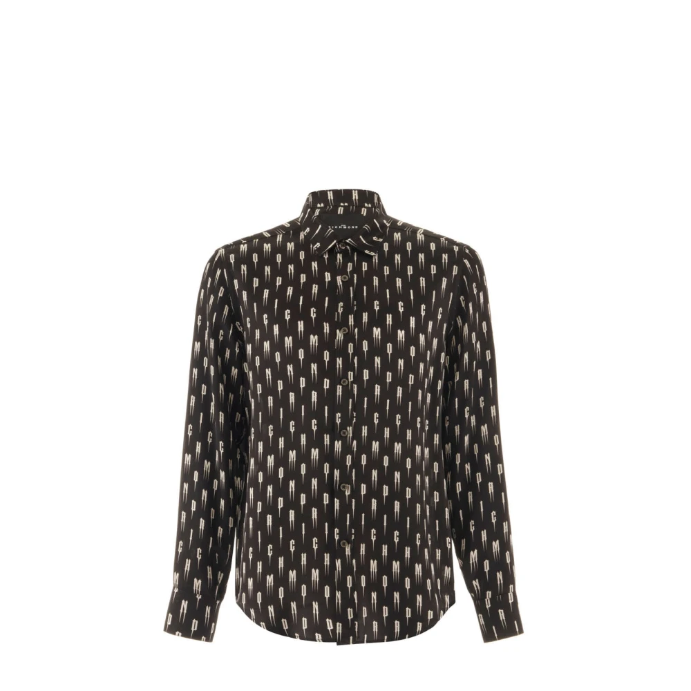 John Richmond Reguliere shirt met allover patroon Multicolor Heren