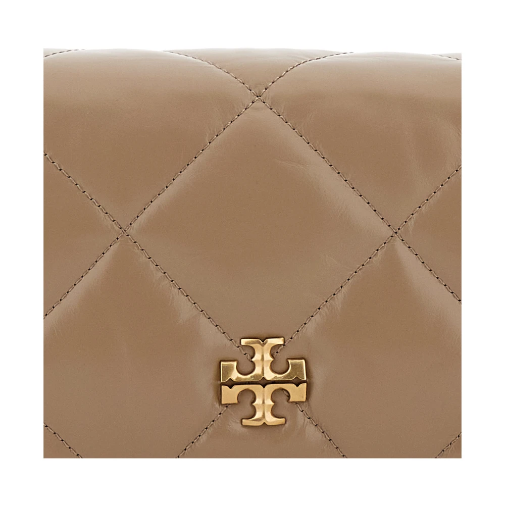 TORY BURCH Beige Kira Diamond Portemonnee aan Ketting Beige Dames