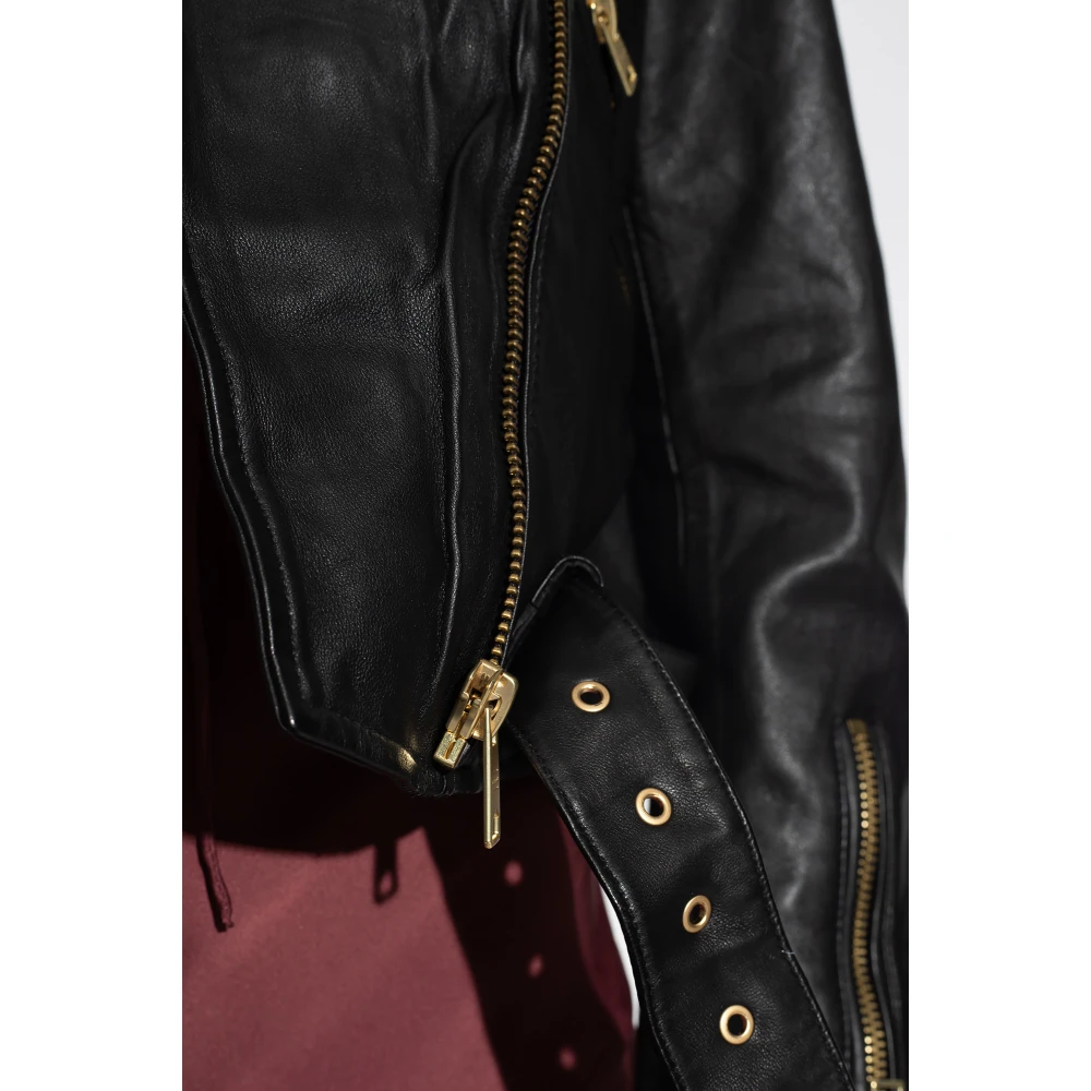AllSaints Balfern leren jas Black Dames