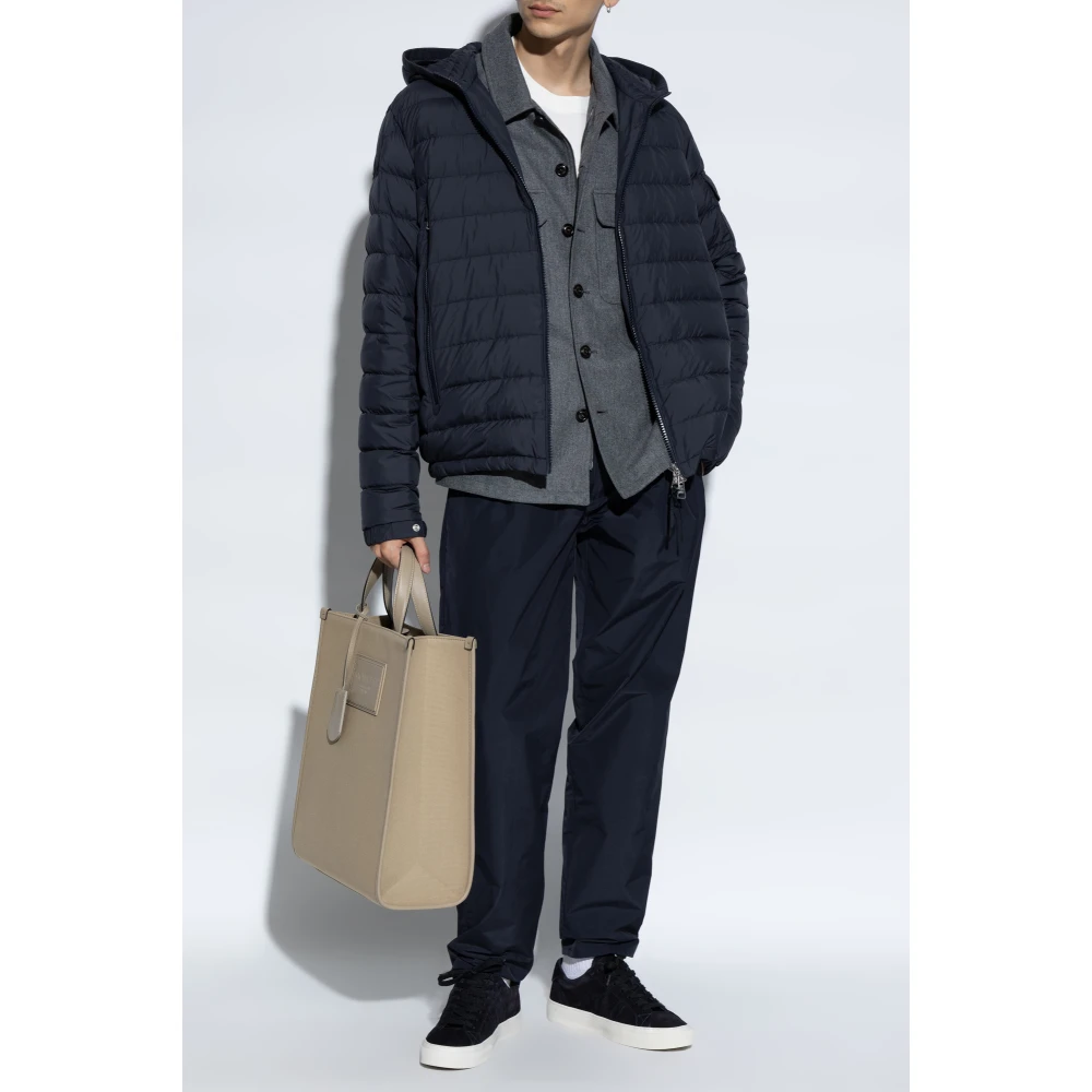Moncler Wijdvallende nylonbroek Blue Heren