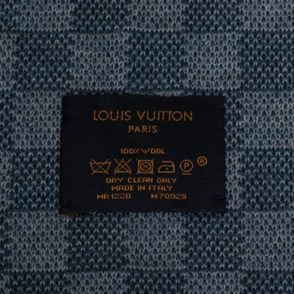 Louis Vuitton Vintage Pre-owned Fabric scarves Blue Heren