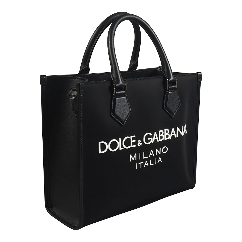 Dolce & Gabbana Zwarte Leren Handtas Black Heren