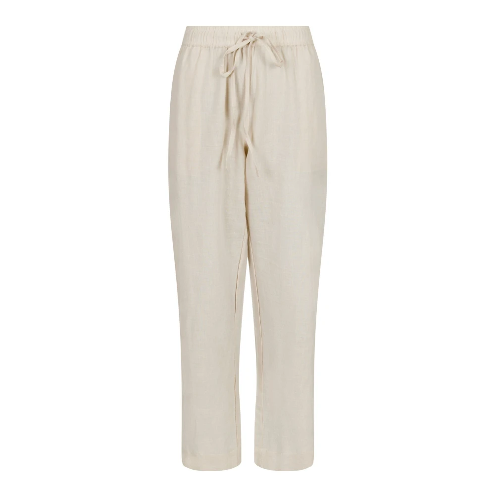 NEO NOIR Sonar Linnen Wijde Pijp Broek Beige Dames