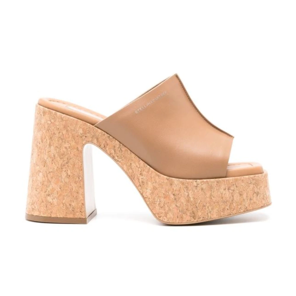 Stella McCartney Brun Kork Platform Mules Brown, Dam