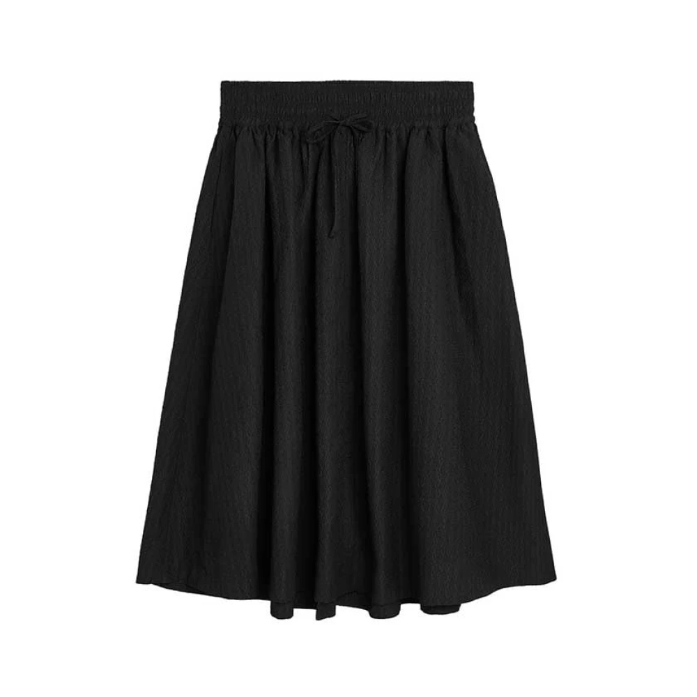 Soulland Bloemen Jacquard A-Lijn Rok Black Dames