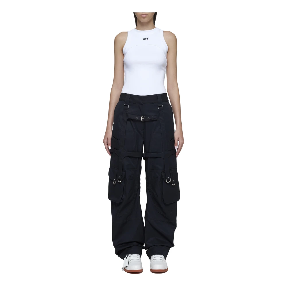 Off White Zwarte Broek Black Dames