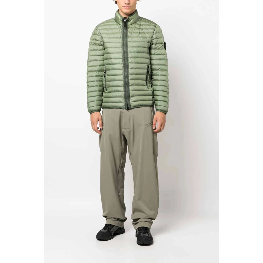 Stone Island Opvouwbare Groene Nylon Pufferjas Green Heren
