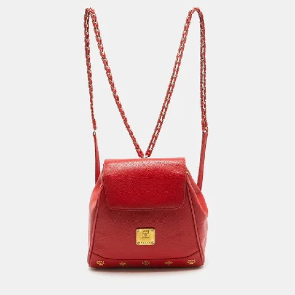 MCM Pre-owned Leather backpacks Red Dames