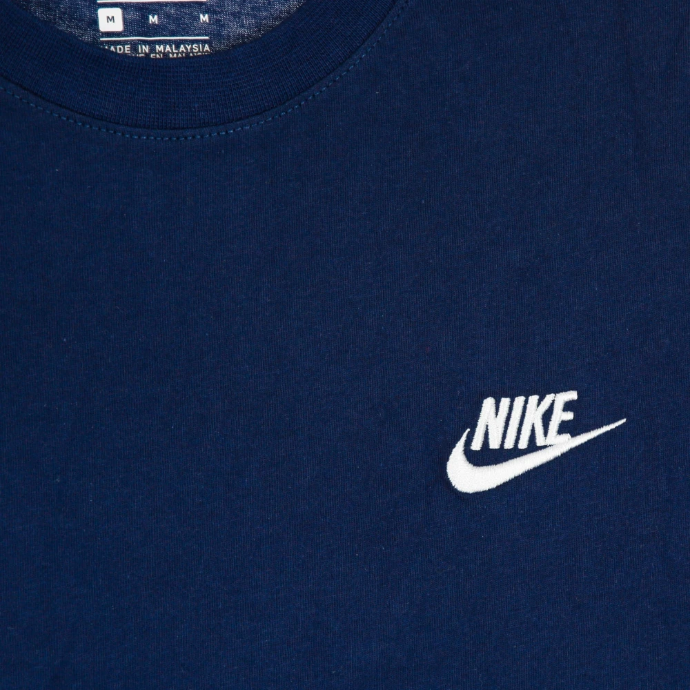 Nike Midnight Navy White Club Tee Shirt Blue Heren