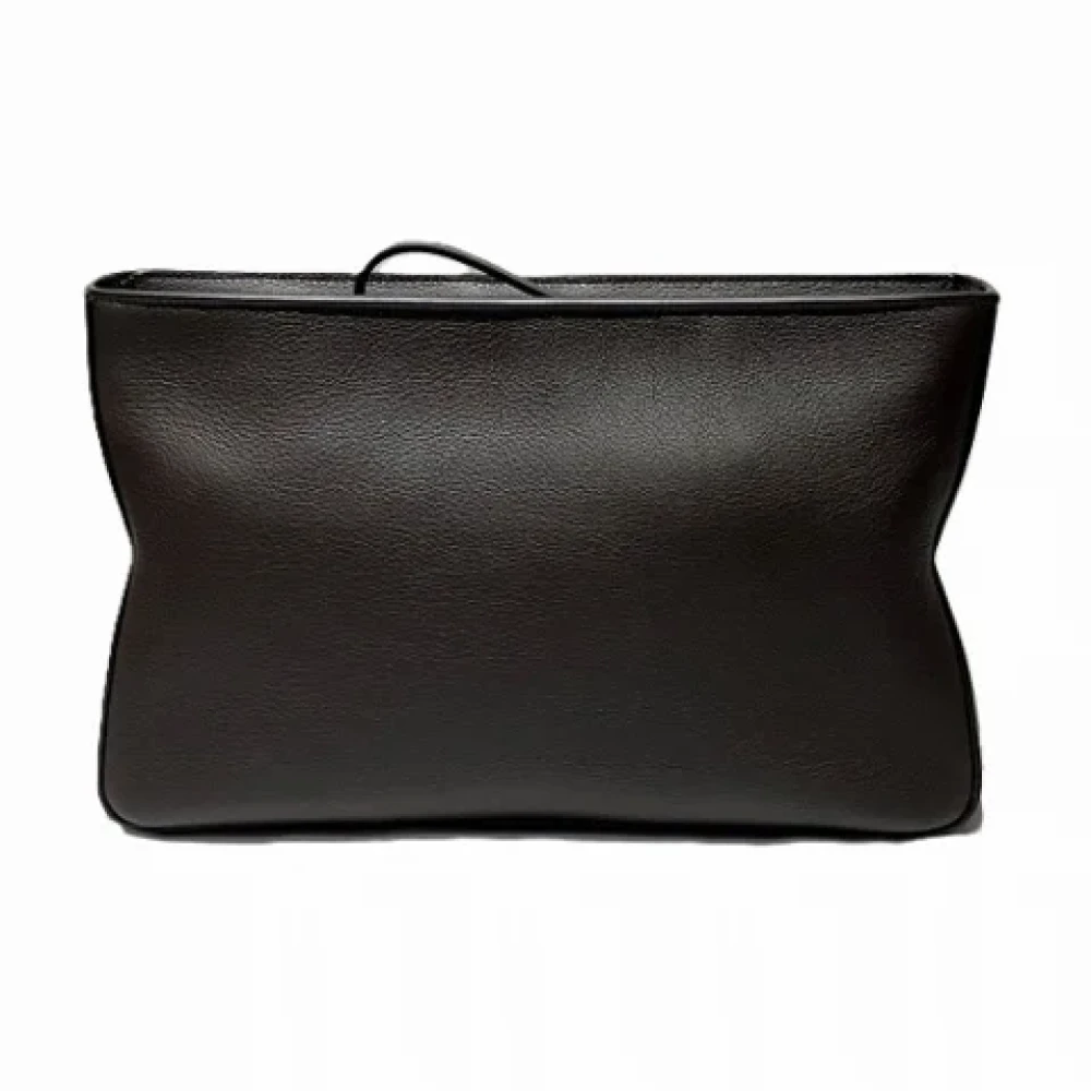 Salvatore Ferragamo Pre-owned Leather clutches Brown Dames