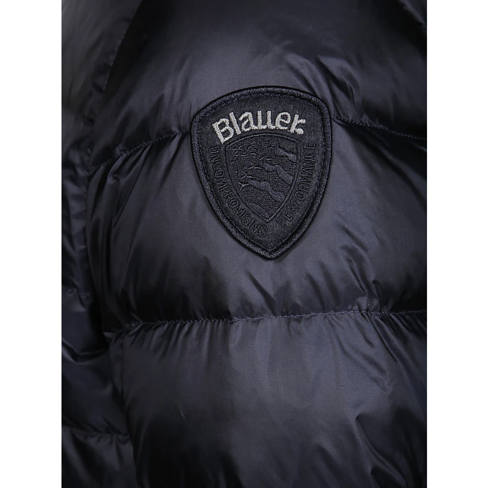 Blauer Gewatteerde jas met capuchon Blue Heren