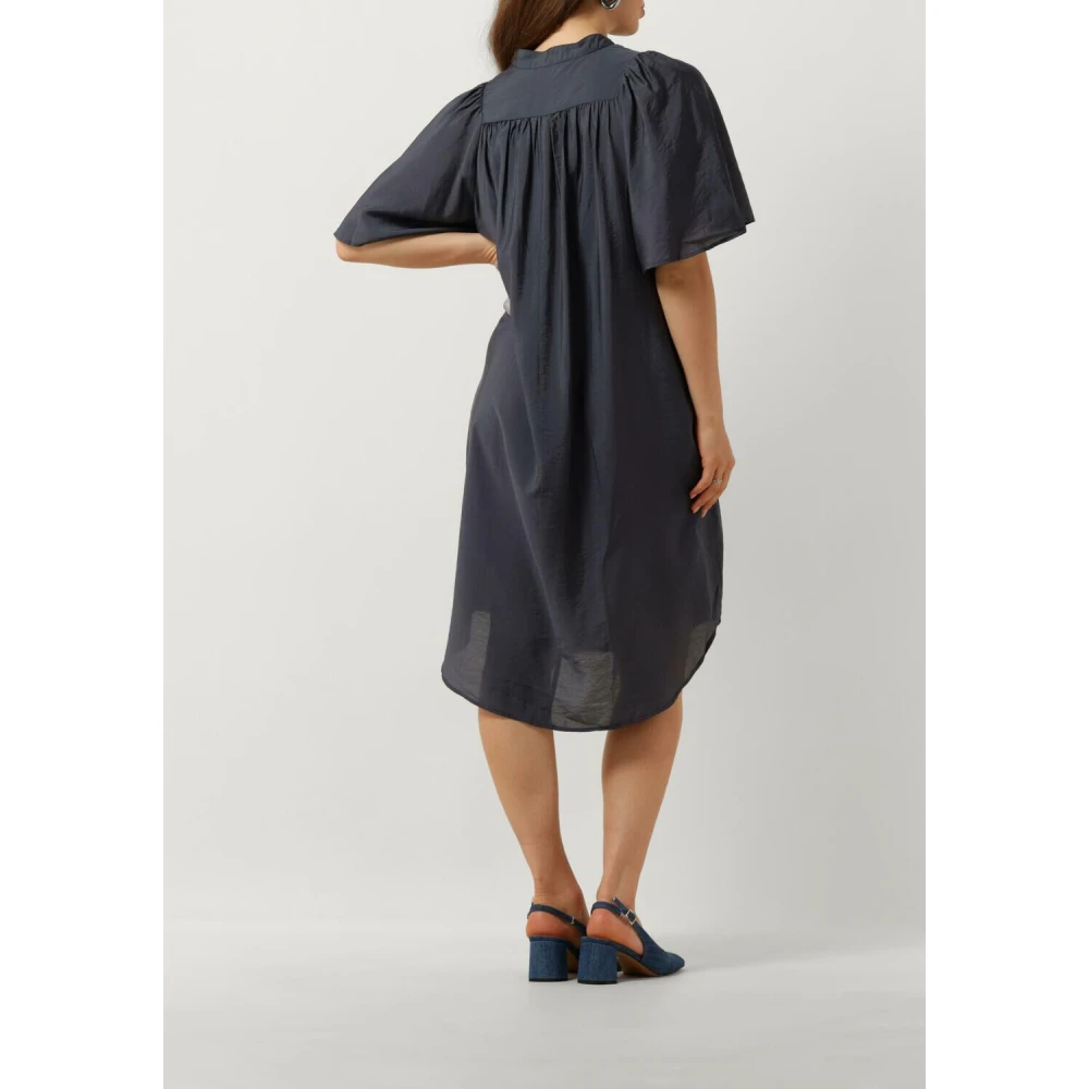 Co'Couture Blauwe Midi Jurk Callum Volume Blue Dames