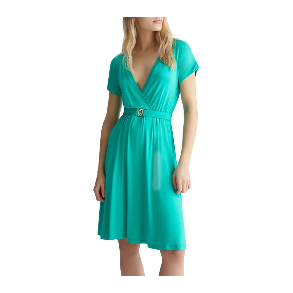 Liu Jo Groene Jersey Ceintuur Korte Jurk Green Dames