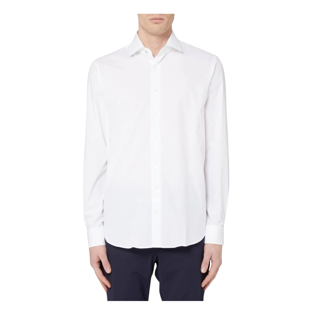 Michael Kors Men's White Poplin Stretch Modern Shirt - Formal Shirts - M - Shirts