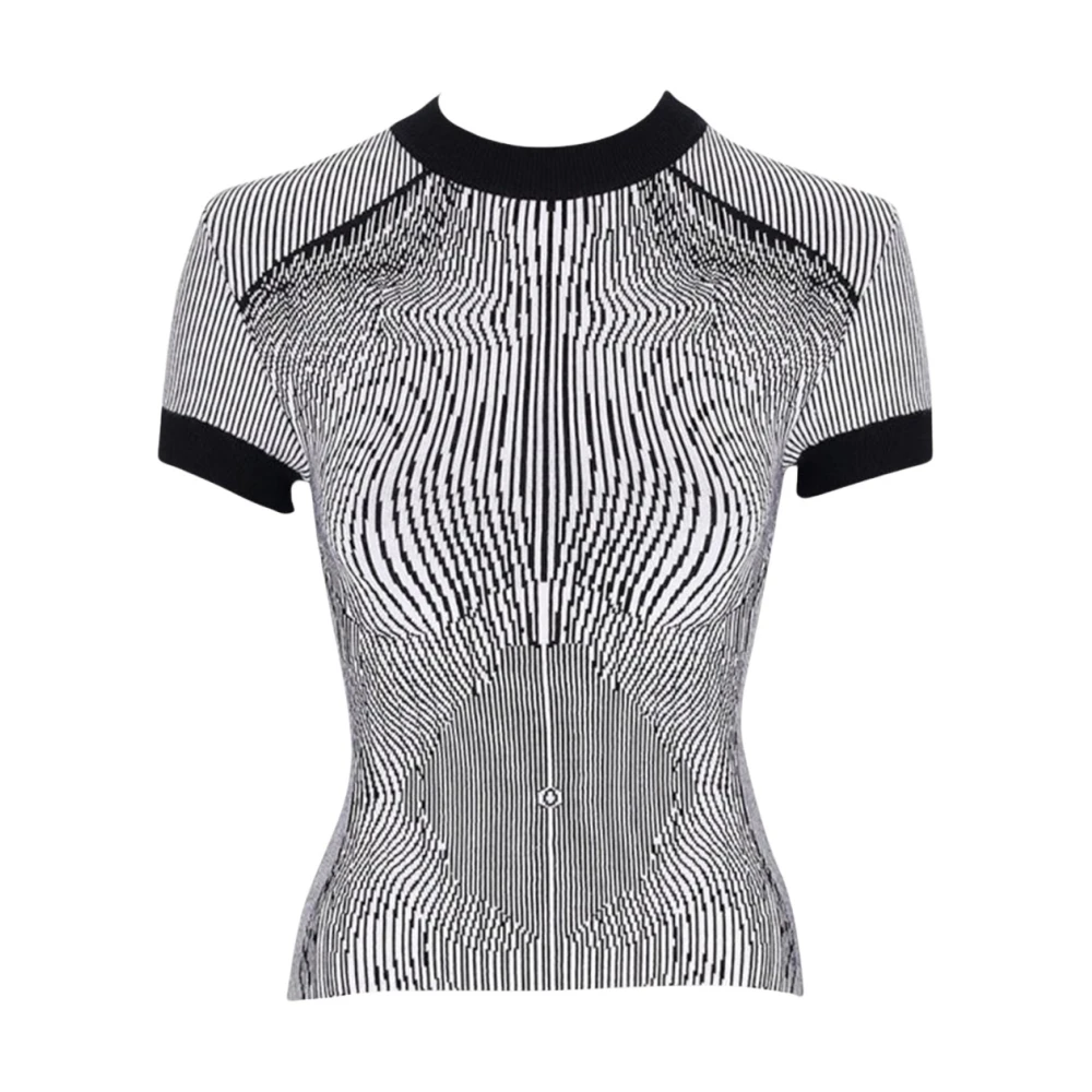 Jean Paul Gaultier Jacquard Gebreide Top met Contrastbies Gray Dames
