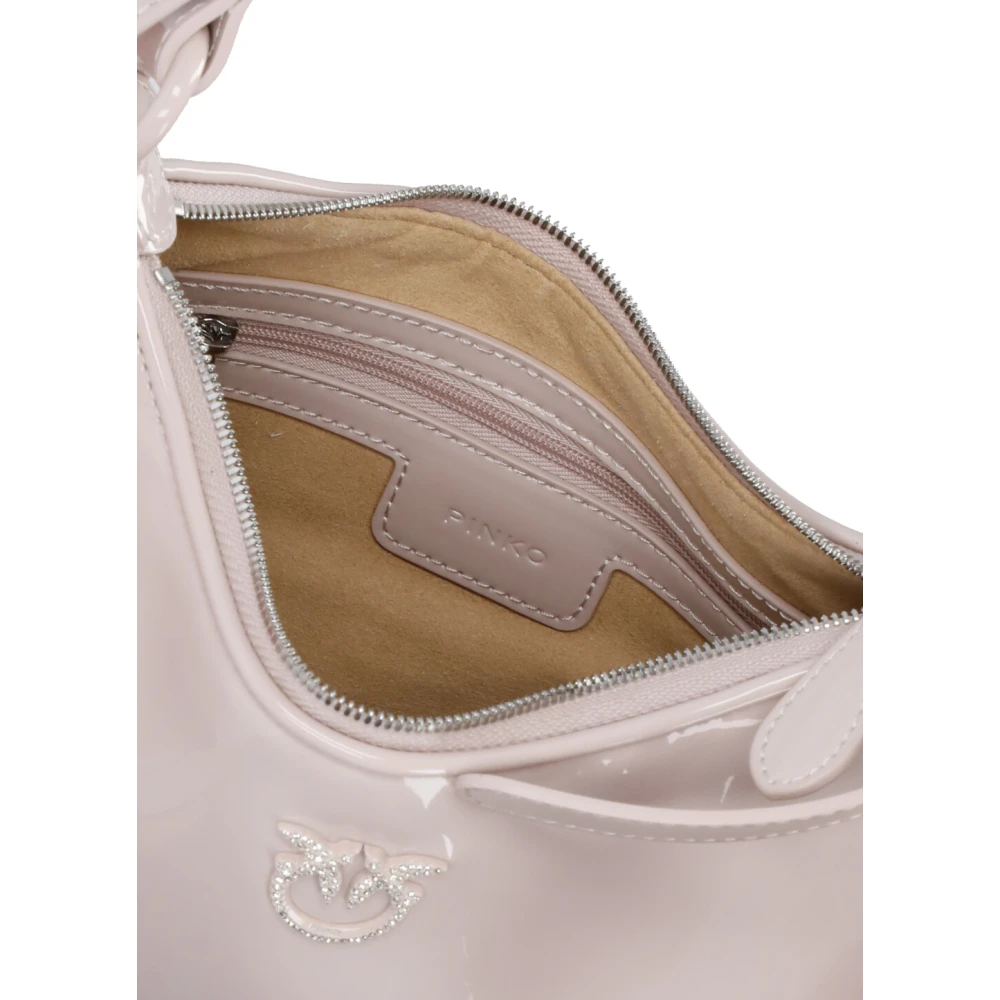 pinko Stijlvolle leren schoudertas met logo Pink Dames