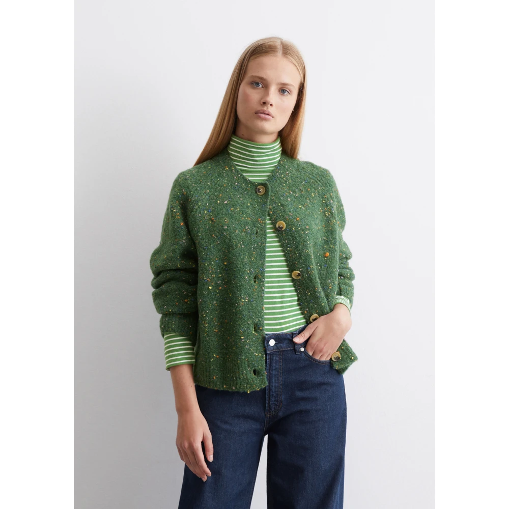Marc O'Polo Bouclé cardigan relaxed Green Dames